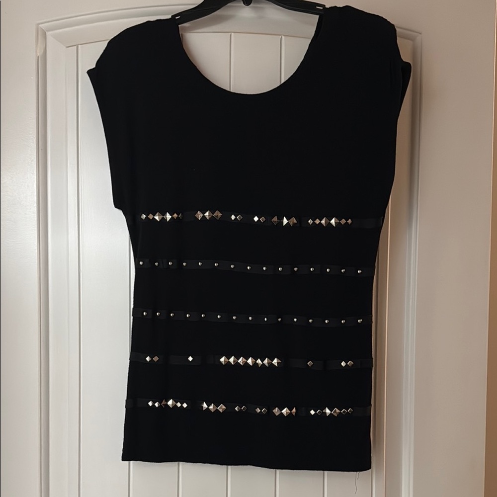 Black Studded Women's Top